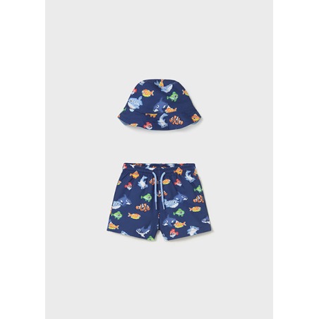 Conjunto bañador y gorro reversible protección solar bebé mayoral