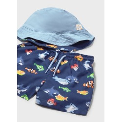 Conjunto bañador y gorro reversible protección solar bebé mayoral