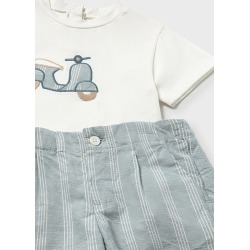 Conjunto bermuda y camisa con lino bebé mayoral