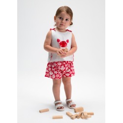 Conjunto short estampado y camiseta bebé niña mayoral