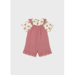 Conjunto peto y camiseta estampada bebé niña mayoral