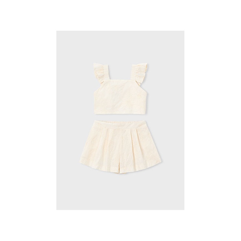 Conjunto bermuda y top volantes niña mayoral