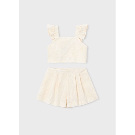 Conjunto bermuda y top volantes niña mayoral