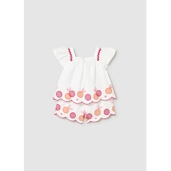 Conjunto bermuda y blusa bordados bebé mayoral