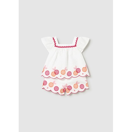 Conjunto bermuda y blusa bordados bebé mayoral