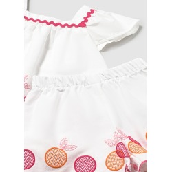 Conjunto bermuda y blusa bordados bebé mayoral