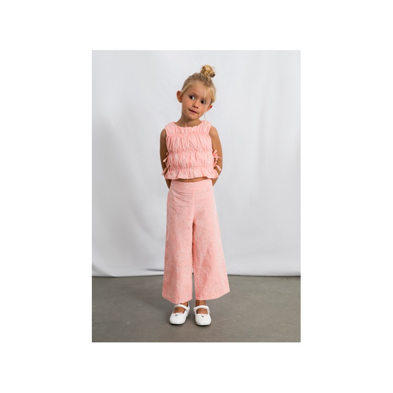 Conjunto pantalón y top fruncido niña Mayoral