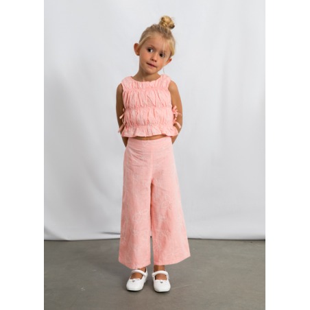 Conjunto pantalón y top fruncido niña Mayoral