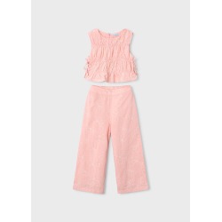 Conjunto pantalón y top fruncido niña Mayoral