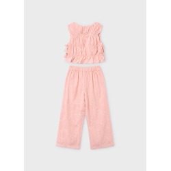 Conjunto pantalón y top fruncido niña Mayoral