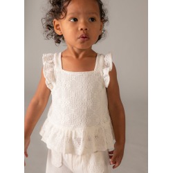Conjunto pantalón y top crochet niña mayoral