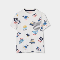 Camiseta punto estampada...