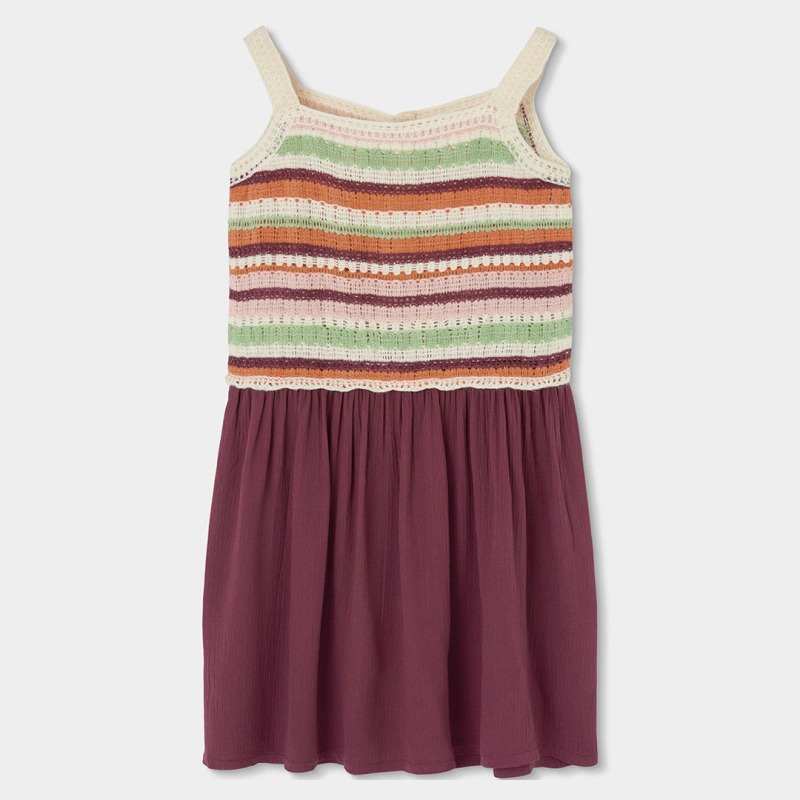 Vestido tricotosa combinado niña boboli