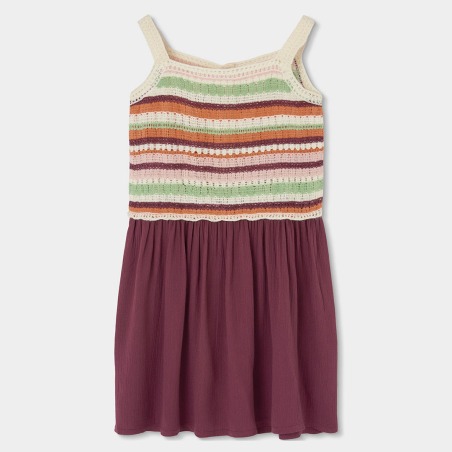 Vestido tricotosa combinado niña boboli