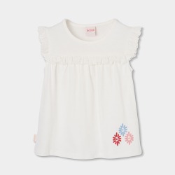 Camiseta niña algodón blanca boboli