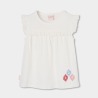 Camiseta niña algodón blanca boboli