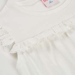 Camiseta niña algodón blanca boboli