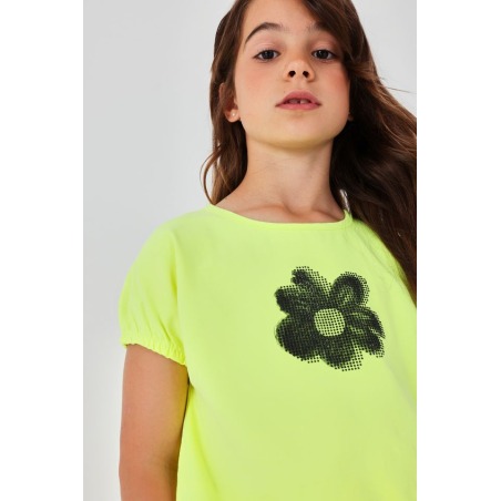 Camiseta punto flor niña boboli