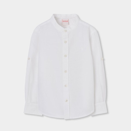 Camisa lino ml cuello mao niño boboli