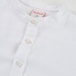 Camisa lino ml cuello mao niño boboli