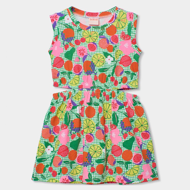 Vestido punto estampado frutas niña boboli