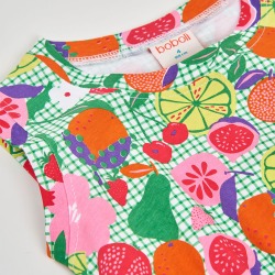 Vestido punto estampado frutas niña boboli