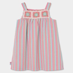 Vestido popelín listado niña boboli