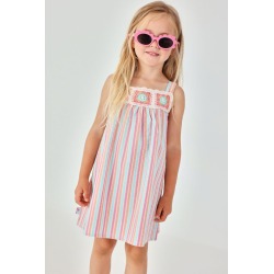 Vestido popelín listado niña boboli
