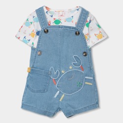 Peto y camiseta estampada denim bebe boboli