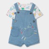 Peto y camiseta estampada denim bebe boboli