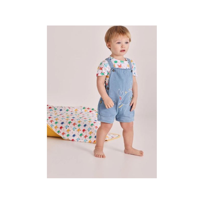 Peto y camiseta estampada denim bebe boboli