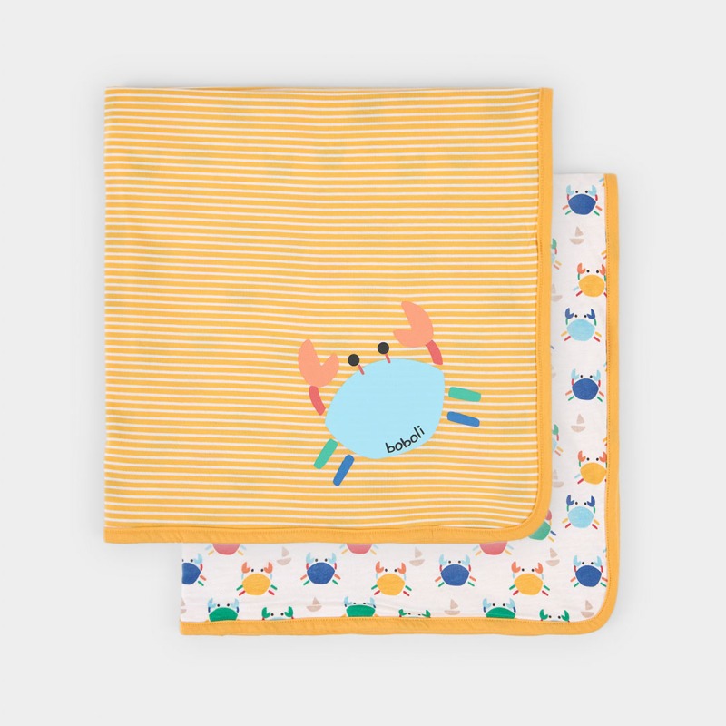 Manta bebé algodón estampado cangrejos boboli