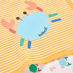 Manta bebé algodón estampado cangrejos boboli