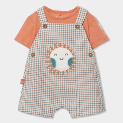 Conjunto peto cuadros y camiseta bebe boboli