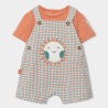 Conjunto peto cuadros y camiseta bebe boboli