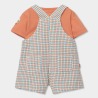Conjunto peto cuadros y camiseta bebe boboli