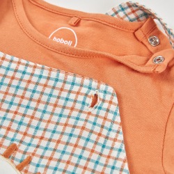Conjunto peto cuadros y camiseta bebe boboli