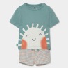 Conjunto bermudas cuadros y camiseta bebe boboli