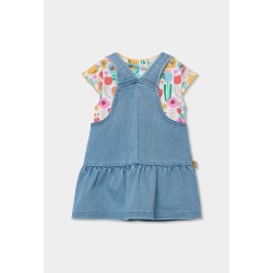 Peto denim y camiseta estampada bebe niña boboli
