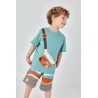 Bermuda felpa estampada niño boboli