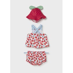 Conjunto 3 piezas baño protección solar bebe niña mayoral