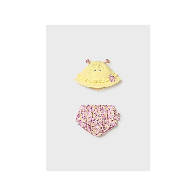 Conjunto de bañador y gorro bebe niña mayoral