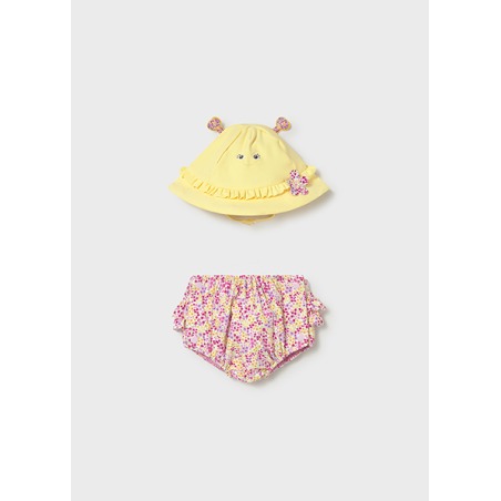 Conjunto de bañador y gorro bebe niña mayoral