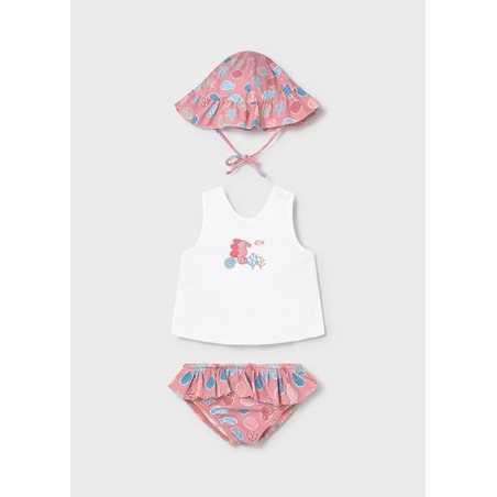 Conjunto 3 piezas baño protección solar bebe niña mayoral