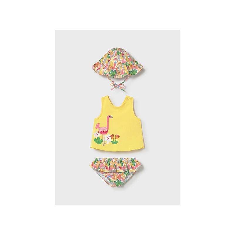 Conjunto 3 piezas baño protección solar bebe niña mayoral