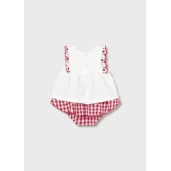 Conjunto falda cuadros y camiseta bebe niña mayoral
