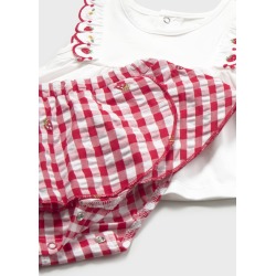 Conjunto falda cuadros y camiseta bebe niña mayoral
