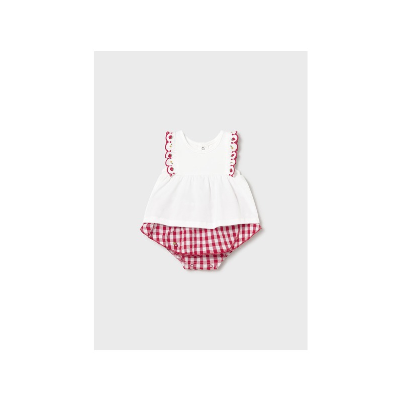 Conjunto falda cuadros y camiseta bebe niña mayoral