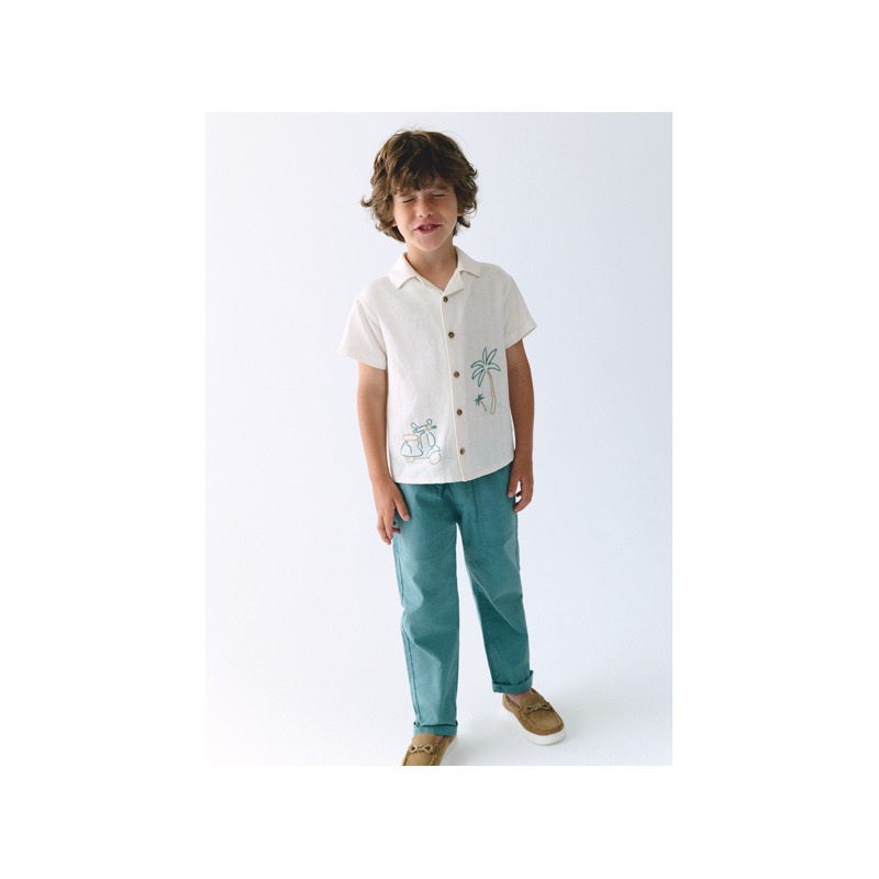 Pantalón largo jogger con lino niño mayoral