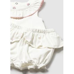Conjunto 4 piezas cuello volante bebe niña mayoral